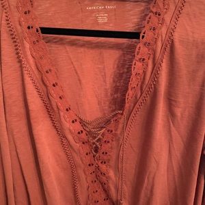 American Eagle Lace up crop top